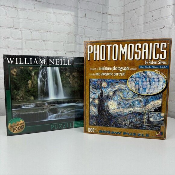 Buffalo‎ Games Photomosaic Van Gogh and William Neill Havasu Falls Puzzle Lot - Picture 1 of 15